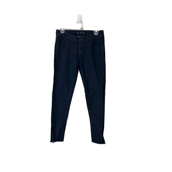 Zara Skinny Jeans women’s Size 6 Dark Blue Ankle Zip Leg Stretch Denim Like New - Picture 1 of 6